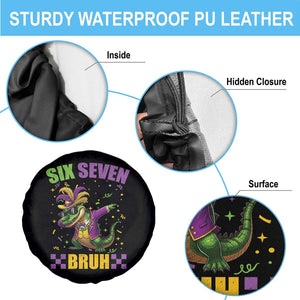 Funny 67 Mardi Gras Alligator Spare Tire Cover Six Seven Bruh Mardigator Dabbing Crocodile TS11 Print Your Wear