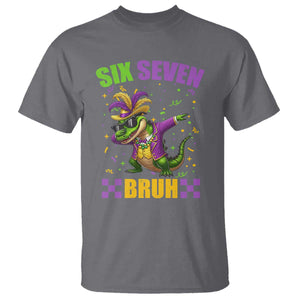 Funny 67 Mardi Gras Alligator T Shirt Six Seven Bruh Mardigator Dabbing Crocodile TS11 Charcoal Print Your Wear