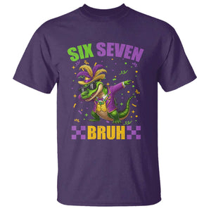 Funny 67 Mardi Gras Alligator T Shirt Six Seven Bruh Mardigator Dabbing Crocodile TS11 Purple Print Your Wear