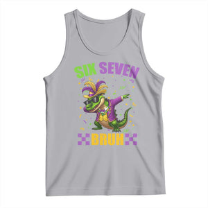 Funny 67 Mardi Gras Alligator Tank Top Six Seven Bruh Mardigator Dabbing Crocodile TS11 Athletic Heather Print Your Wear