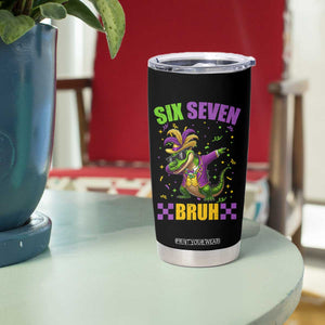 Funny 67 Mardi Gras Alligator Tumbler Cup Six Seven Bruh Mardigator Dabbing Crocodile TS11 Print Your Wear