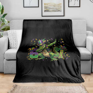 Funny Dabbing Alligator 67 Mardi Gras Six Seven Meme Throw Blanket TS11 Print Your Wear