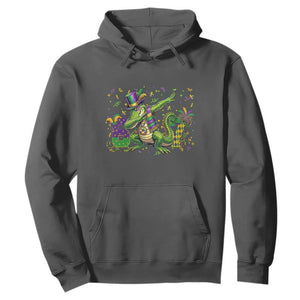 Funny Dabbing Alligator 67 Mardi Gras Six Seven Meme Hoodie TS11 Dark Heather Print Your Wear