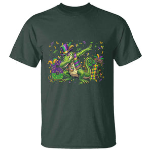 Funny Dabbing Alligator 67 Mardi Gras Six Seven Meme T Shirt TS11 Dark Forest Green Print Your Wear