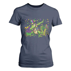 Funny Dabbing Alligator 67 Mardi Gras Six Seven Meme T Shirt For Women TS11 Navy Print Your Wear