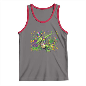Funny Dabbing Alligator 67 Mardi Gras Six Seven Meme Tank Top TS11 Deep Heather Red Print Your Wear