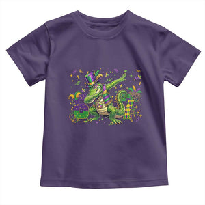 Funny Dabbing Alligator 67 Mardi Gras Six Seven Meme Toddler T Shirt TS11 Purple Print Your Wear