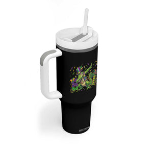 Funny Dabbing Alligator 67 Mardi Gras Six Seven Meme Tumbler With Handle TS11 Print Your Wear