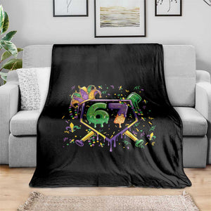 Funny Baseball Mardi Gras 67 Ice Cream Drip Throw Blanket Six Seven Meme Carnival TS11 Print Your Wear