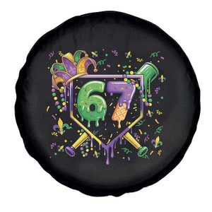 Funny Baseball Mardi Gras 67 Ice Cream Drip Spare Tire Cover Six Seven Meme Carnival TS11 Print Your Wear