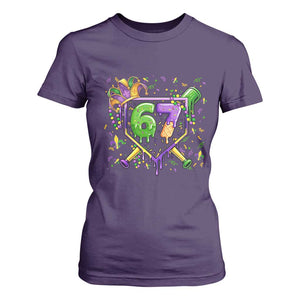Funny Baseball Mardi Gras 67 Ice Cream Drip T Shirt For Women Six Seven Meme Carnival TS11 Purple Print Your Wear