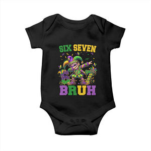 Funny 67 Mardi Gras Baby Onesie Six Seven Bruh Dabbing Jester TS11 Black Print Your Wear