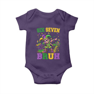 Funny 67 Mardi Gras Baby Onesie Six Seven Bruh Dabbing Jester TS11 Purple Print Your Wear
