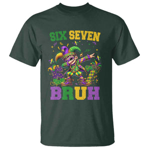 Funny 67 Mardi Gras T Shirt Six Seven Bruh Dabbing Jester TS11 Dark Forest Green Print Your Wear