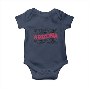 Retro Arizona Lover Baby Onesie Groovy Typography Vintage 70s State TS12 Navy Print Your Wear