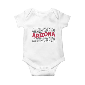 Retro Arizona Lover Baby Onesie Groovy Typography Vintage 70s State TS12 White Print Your Wear