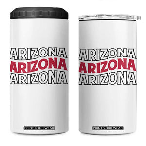 Retro Arizona Lover 4 in 1 Can Cooler Tumbler Groovy Typography Vintage 70s State TS12 One Size: 16 oz White Print Your Wear