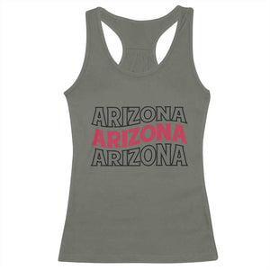 Retro Arizona Lover Racerback Tank Top Groovy Typography Vintage 70s State TS12 Military Green Print Your Wear