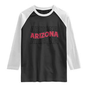 Retro Arizona Lover Raglan Shirt Groovy Typography Vintage 70s State TS12 Black White Print Your Wear