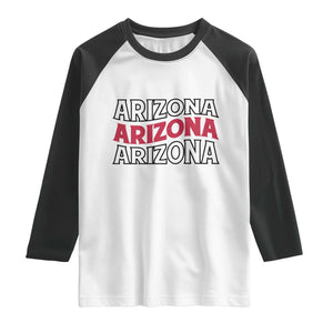 Retro Arizona Lover Raglan Shirt Groovy Typography Vintage 70s State TS12 White Black Print Your Wear