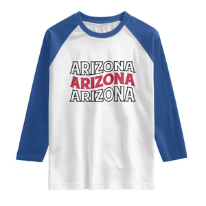 Retro Arizona Lover Raglan Shirt Groovy Typography Vintage 70s State TS12 White Royal Print Your Wear