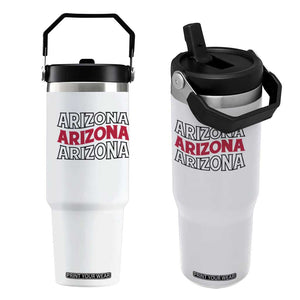 Retro Arizona Lover Flip Straw Tumbler Groovy Typography Vintage 70s State TS12 One Size: 30 oz White Print Your Wear