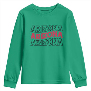 Retro Arizona Lover Youth Sweatshirt Groovy Typography Vintage 70s State TS12 Irish Green Print Your Wear