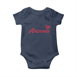Arizona State Pride Baby Onesie Clean Word Art Minimalist Graphic TS12 Navy Print Your Wear