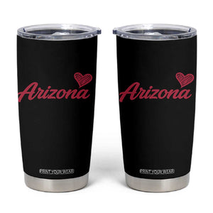 Arizona State Pride Tumbler Cup Clean Word Art Minimalist Graphic TS12 Black Print Your Wear