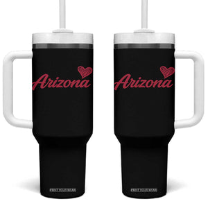Arizona State Pride Tumbler With Handle Clean Word Art Minimalist Graphic TS12 One Size: 40 oz Black Print Your Wear
