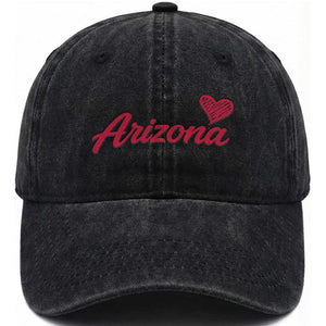 Arizona State Pride Washed Cotton Baseball Cap Clean Word Art Minimalist Graphic TS12 Print Your Wear