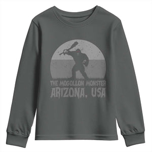 The Mogollon Monster Arizona Bigfoot Youth Sweatshirt Vintage Cryptid Folklore TS12 Dark Heather Print Your Wear