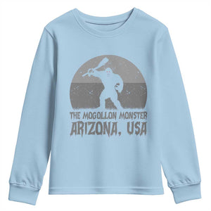 The Mogollon Monster Arizona Bigfoot Youth Sweatshirt Vintage Cryptid Folklore TS12 Light Blue Print Your Wear