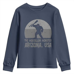 The Mogollon Monster Arizona Bigfoot Youth Sweatshirt Vintage Cryptid Folklore TS12 Navy Print Your Wear