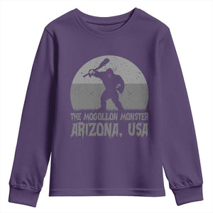 The Mogollon Monster Arizona Bigfoot Youth Sweatshirt Vintage Cryptid Folklore TS12 Purple Print Your Wear