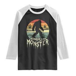 Mysterious Mogollon Monster Raglan Shirt Arizona Wilderness Enigma TS12 Black White Print Your Wear