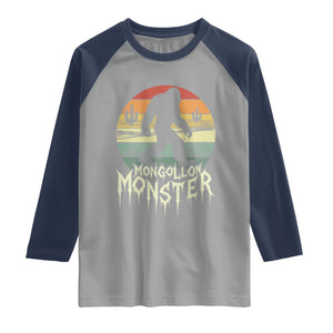 Mysterious Mogollon Monster Raglan Shirt Arizona Wilderness Enigma TS12 Sport Gray Navy Print Your Wear