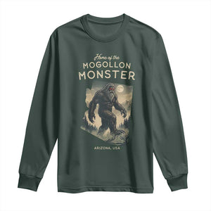 Arizona Cryptid Lover Long Sleeve Shirt Home Of The Mogollon Monster TS12 Dark Forest Green Print Your Wear