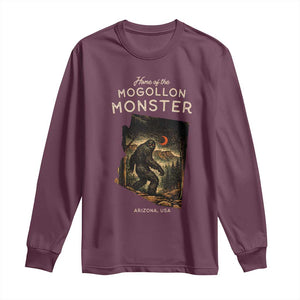 Mogollon Monster Arizona Long Sleeve Shirt Home Of The Cryptid Lover TS12 Maroon Print Your Wear