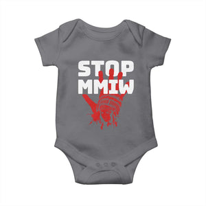 Indigenous Women Awareness Baby Onesie Stop MMIW Red Handprint Graphic TS12 Charcoal Print Your Wear
