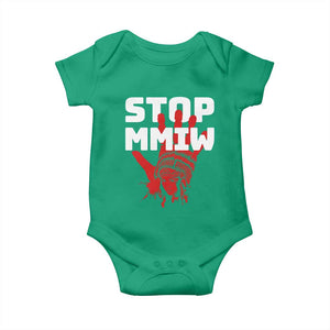 Indigenous Women Awareness Baby Onesie Stop MMIW Red Handprint Graphic TS12 Irish Green Print Your Wear