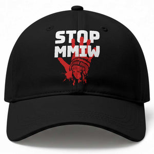 Indigenous Women Awareness Baseball Cap Stop MMIW Red Handprint Graphic TS12 Print Your Wear