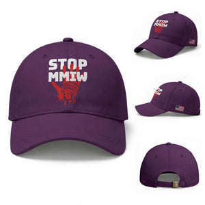 Indigenous Women Awareness Baseball Cap Stop MMIW Red Handprint Graphic TS12 Baseball Cap Universal Fit Purple Print Your Wear