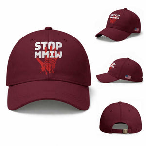 Indigenous Women Awareness Baseball Cap Stop MMIW Red Handprint Graphic TS12 Baseball Cap Universal Fit Maroon Print Your Wear