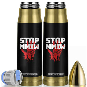 Indigenous Women Awareness Bullet Tumbler Stop MMIW Red Handprint Graphic TS12 Black Print Your Wear
