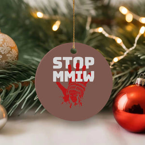 Indigenous Women Awareness Ceramic Ornament Stop MMIW Red Handprint Graphic TS12 1pc Mocha Print Your Wear