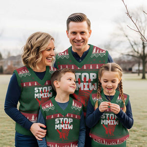 Indigenous Women Awareness V-Neck Knit Sweater Vest Stop MMIW Red Handprint Graphic TS12 Red Green Print Your Wear