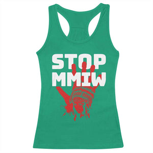 Indigenous Women Awareness Racerback Tank Top Stop MMIW Red Handprint Graphic TS12 Irish Green Print Your Wear