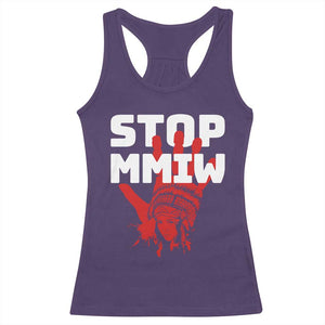 Indigenous Women Awareness Racerback Tank Top Stop MMIW Red Handprint Graphic TS12 Purple Print Your Wear