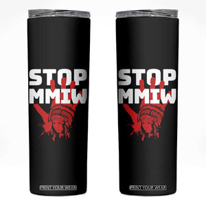 Indigenous Women Awareness Skinny Tumbler Stop MMIW Red Handprint Graphic TS12 Black Print Your Wear